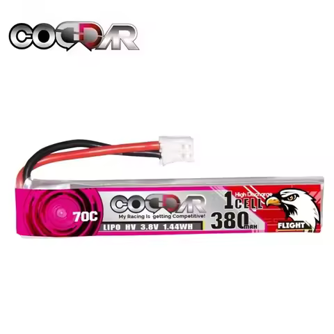 CODDAR 1S HV 3.8V 380mAh 70C Lipo Battery Cabled PH2.0 For Mobula6 Tinyhaw II FPV RC Tiny Whoop 3.8v