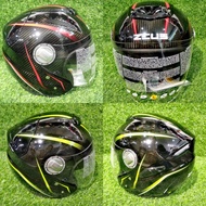 ZEUS CARBON RED / YELLOW CD1 GJ-608 GJ608 OPEN FACE HELMET