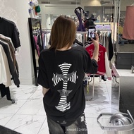 1:1！Original Standard Real Shot CH 26ss Skull Cross Print Short Sleeve OS Loose All-Match European A