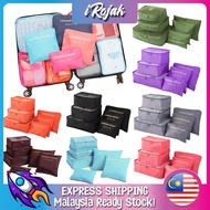 [iRojak] Beg Melancong 6 in 1 Set Travel Organizer Bag Suitcase Organizer Bag 6pcs Storage Bag Set 旅