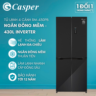 [LẮP 0Đ HCM/HN] Tủ lạnh 4 cánh Casper 430L RM-430PB - Tiết kiệm điện - Ngăn đông mềm - Chính hãng - 