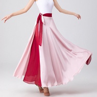 Váy Múa Cổ Điển Cho Nữ Một Mảnh Có Dây Buộc Váy Dài Xếp Ly Phong Cách Trung Hoa Tập Luyện Khiêu Vũ V