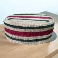 Kopiah Muslim Peci Goni Terbaru Motif Garis Plat Kombinasi Warna Merah Dan Hijau
