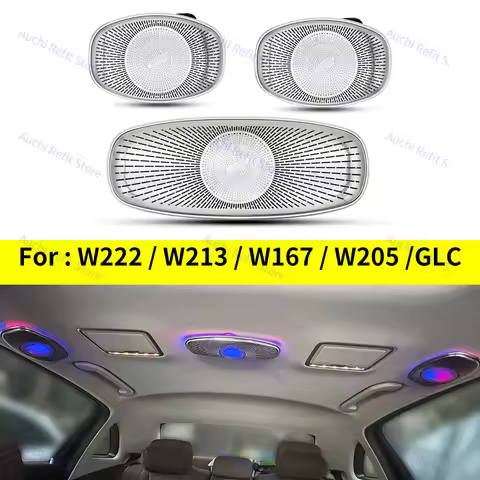 7/64 Colors Car Ceiling LED Ambient Light Speaker For Mercedes Benz C/E/S-Class W213 W222 W205 X253 