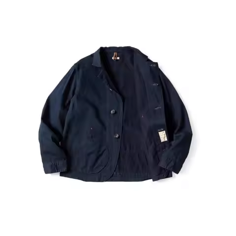 25AW KAPITAL Japanese Style Indigo Denim Lapel Work Jacket Men Women Fashion Casual Jackets