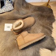 csx910-UGG New Classic Boots Plush Snow Boots Bare feet Low Barrel Snow Boots Chestnut
