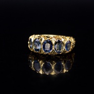 แหวนไพลินแท้  (ฺฺBlue Sapphire) ตัวเรือนเงินแท้ 92.5 % ชุบทอง พลอยสีน้ำเงินกำมะหยี่ เนื้อใส จากประเทศไทย ไซด์นิ้ว 53 หรือเบอร์ 6.5 US.