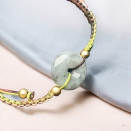 烏雞翡翠平安扣編織手鍊 | 天然緬甸玉翡翠A貨 | 送禮