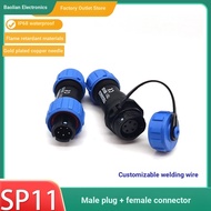Aviation Plug SP11 Butt Type 2 Cores 3 Cores 4 Cores 5 Cores IP68 Grade Waterproof Industrial Connec