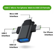 3 In 1 OTG Adapter, Type C To USB Adapter, USB Adapter For USB A To Micro USB Adapter For Android