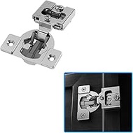 XINJUE 2 Pack 1 Pairs 1/2 inch Overlay Soft Close Hinges for Kitchen Cabinet Hinges Satin Nickel Hidden Hinges Stainless Steel Concealed Hinge self Closing