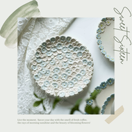 SWEETSIXTEEN Handmade Ceramic Textured Flowery Tableware Aesthetic Kitchenware Dining Kitchen Desser