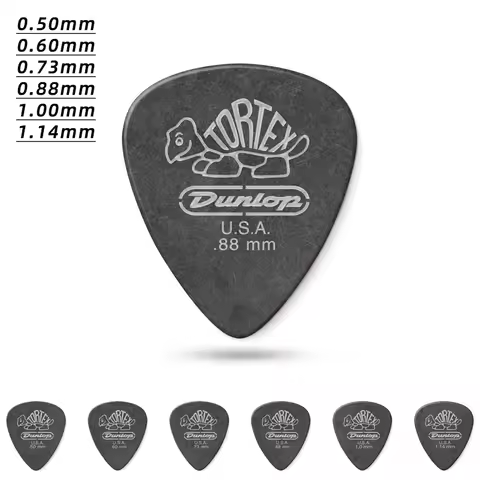 Dunlop Pick. 488R Tortex BLACK matte non-slip acoustic/electric guitar pick. Thickness: 0.50/0.60/0.