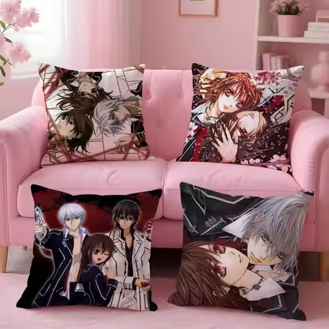 V-Vampire Knight Pillow Case Anti-dustmite Pillowcase Invisible Zipper Silky Short Plush Sofa Cushio