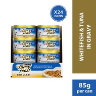 PURINA Fancy Feast Grilled Whitefish & Tuna Feast in Gravy Wet Cat Food (24 x 85g)
