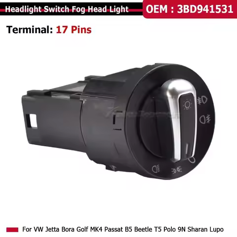 Headlight Switch Light Control Button For VW Jetta Bora Golf MK4 Passat B5 Beetle T5 Polo 9N Sharan 