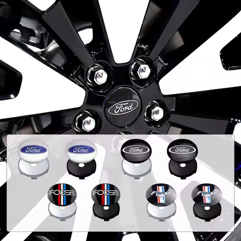 4Pcs Car Wheel Center Hub Cap Badge Sticker Accessories For Ford Focus Mk2 MK3 MK7 MK4 Fiesta Ranger