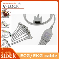 2026 EK-05C Popular EKG ECG Cable with One-piece Electrocardiograph 10 Lead Wires Clip Snap Banana f
