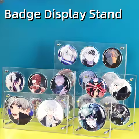 58/65/75mm Acrylic Anime Badge Display Stand Goods Tray Porous Badge Storage Box Goods Beautificatio