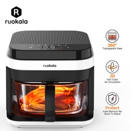Ruokala Mini Glass Air Fryer 5.5L LED Digital Touch Screen,Transparent multi-function Air fryers