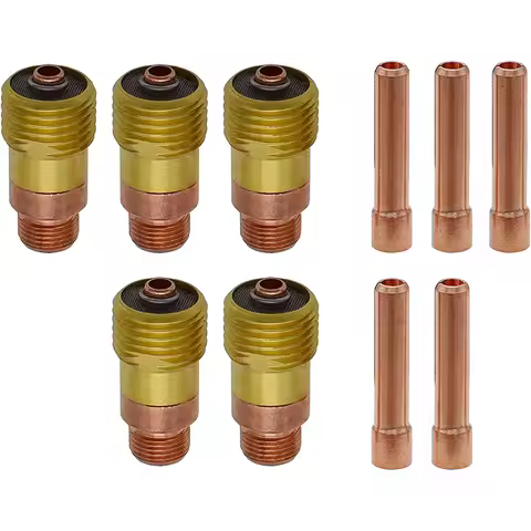 10pcs TIG Gas Lens 17GL332 And Collet Kit 10N24S 3/32 For DB SR WP 17 18 26 Welding Torch Profession