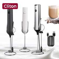 Rechargeable Electric Milk Frother, Handheld Milk Foamer With 3 Whisk Heads & 3 Speed Settings, Suit