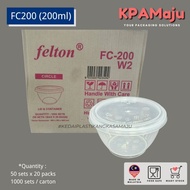 [1000sets/carton] FC200 (200ml) - Round PP Container, Microwave Safe PP Container with Lid, Felton R