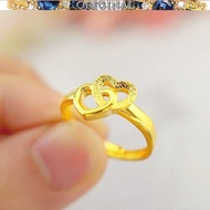 916 gold double heart ring ring love heart printing ring gold wedding jewelry in stock