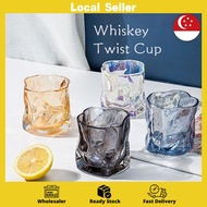 【SG Stock】Whiskey Glass Twist Cup Heat Resistant Glass Coffee Cup Beer Espresso Cup