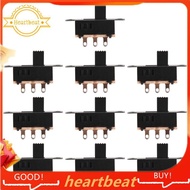 10Pcs High Knob 6 Pin 3 Position DPDT Panel Slide Switch 0.5A 50V DC