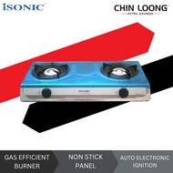 ISONIC IGB001 (S/S) - DOUBLE GAS STOVE / ISONIC 1GB001 (S/S) DAPUR GAS