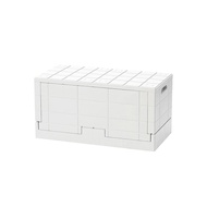 日本岩谷Iwatani Grid格子磚可堆疊摺疊收納椅-38.5L-白