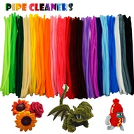 200PCS Fuzzy Wire Pipe Cleaner Craft Flower Colored Fluffy Chenille Twisted Sticks DIY Handmade Toys