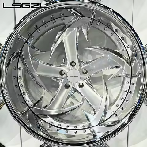 Custom 2 Piece Deep Dish Chrome Wheel for chevrolet cadillac 5x114.3 5x120 5x130 15 18 20 22 24 26 I