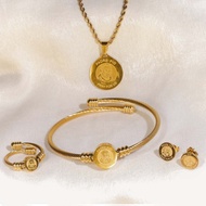 FioTrends- Padre Pio Set Adjustable Ring and Bangle Stainless Steel Jewelry with