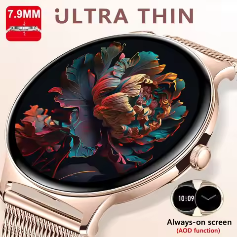 2026 New 7.9mm Ultra-Slim AMOLED Smart Watch Women Always-On Display Women Health Monitoring Bluetoo