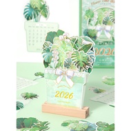 2026 3D Floral Wooden Desk Calendar, Cute ins Style, Creative DIY Desktop Decor, Fresh Artistic Desi