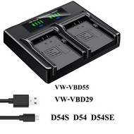 Dual Battery Charger For Panasonic AG-DVC33 DVC60 DVC62 DVC63 DVC80 DVC180