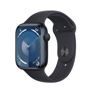 Apple Watch Series 9 智能手表45毫米午夜色铝金属表壳 午夜色运动型表带S/M【GPS款】iWatch s9