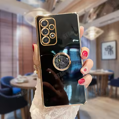 A 53 33 73 13 23 Luxury Plating Ring Holder Case For Samsung Galaxy A53 A33 A73 A13 A23 4g 5g 2022 S