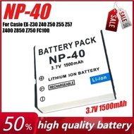 3.7V 1500mAh NP-40 Camera Battery for Casio EX-Z30 Z40 Z50 Z55 Z57 Z400 Z850 Z750 FC100 KOMERY 4K Ca