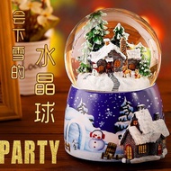 Christmas Music Box Christmas Crystal Ball Music Box Rotating Music Box Luminous Snow Bluetooth Gift New Year Gift