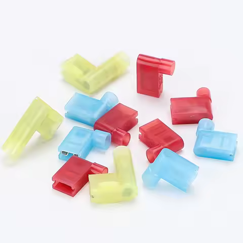 Nylon Flag Type Female Terminal Insulated 6.3mm Female Flag Spade Wire Connector Crimp Termina Quick
