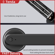 Fingerprint Door Lock 3in1 Biometric Password APP Lever Handle Lock (Black)