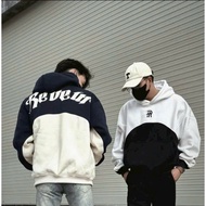 (NEW) FlannelJacket made of 2-layer thick PE felt with embroidered letter REVEUR WIDE FORM UNISEX ME