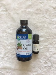Earth’s Care Castor Oil 237 ml Glass Bottle ➕ Swanson Certified Organic Rosemary Essential Oil 15 ml