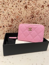 Chanel Card Holder 23P 粉紅魚子醬金扣