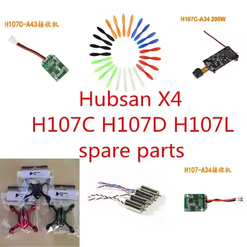 Hubsan H107C H107D H107L RC drone spare parts blade motor body shell Receiver camera USB charger Pro