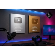 Custom YouTube Play Button Silver Gold Wall Decoration – Studio Room Display