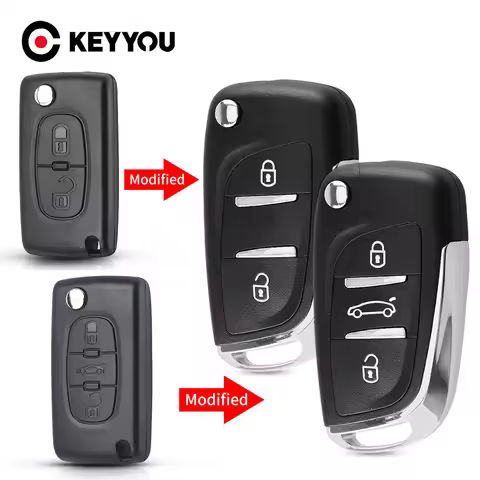 KEYYOU 1PCS CE0523 CE0536 Modified Car Key For Citroen C2 C4 C5 Berlingo Xsara Picasso For Peugeot 3